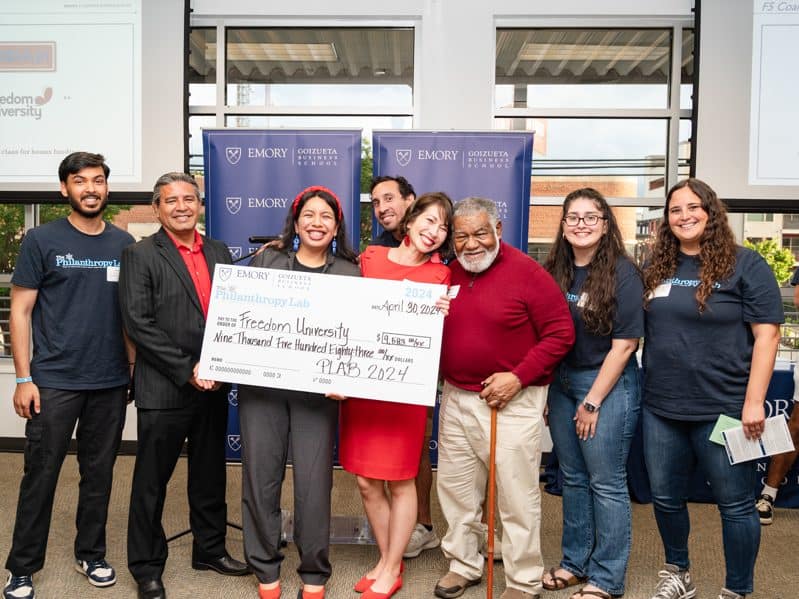 Freedom University receives a grant during Goizueta's 2024 Philanthropy Lab giving ceremony