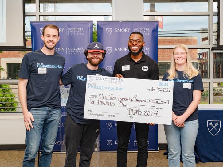 Close Ties Leadership Program receives a grant during Goizueta's 2024 Philanthropy Lab giving ceremony